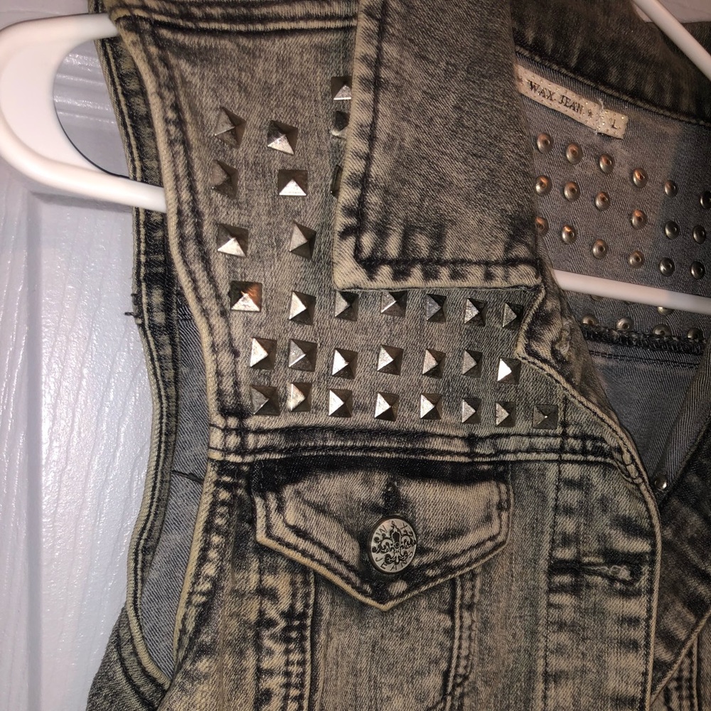 Studded Jean Vest